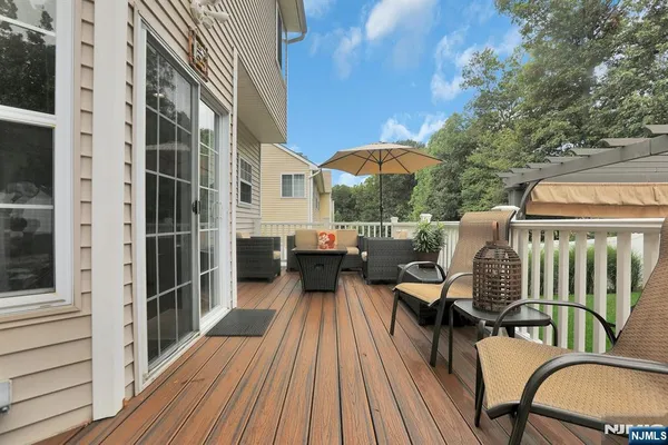 a view of porch with seating space