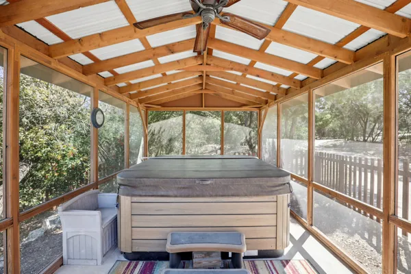 a view of livingroom with furniture and the porch