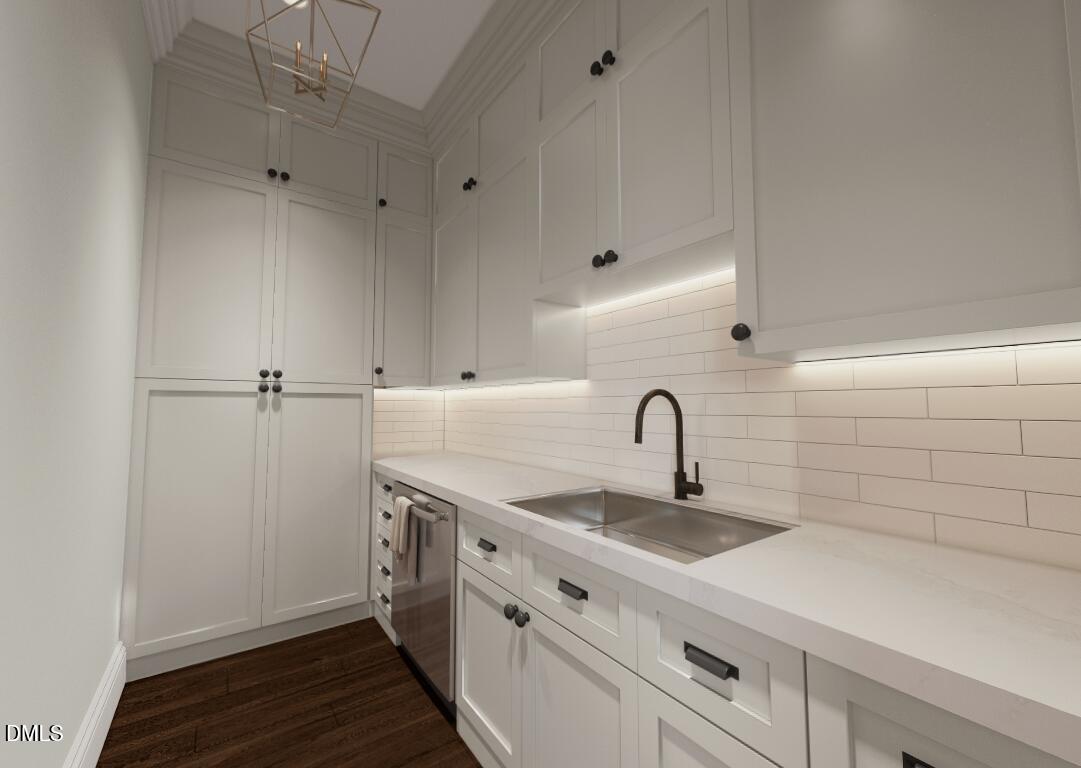 1323 Chester Road Raleigh, NC 27608 - Photo 10 of 20 a kitchen with a sink and a refrigerator