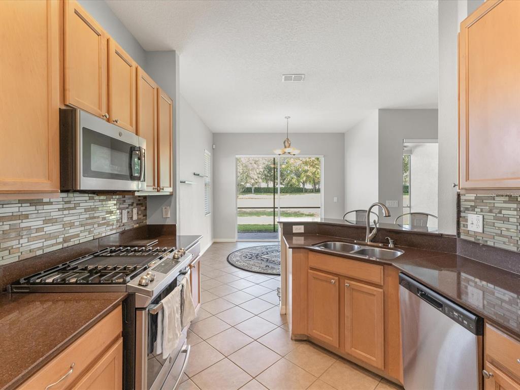 5347 Cappleman Loop Brooksville, FL 34601 - Photo 4 of 28 a kitchen with granite countertop a sink a stove and cabinets