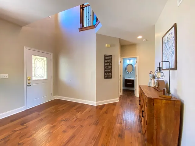 a view of livingroom with furniture and wooden floor