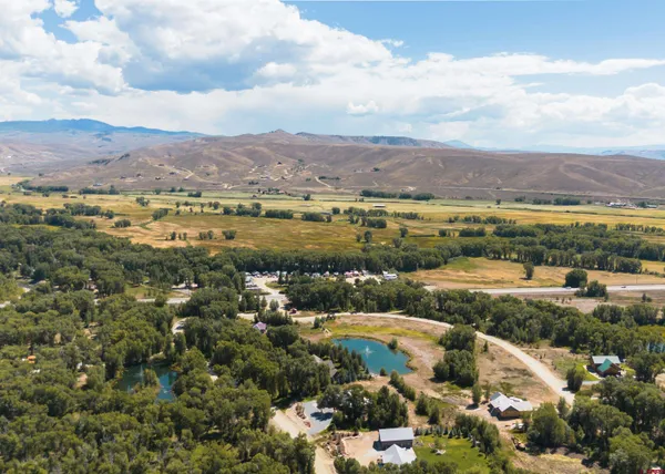 a view of a lake with a mountain