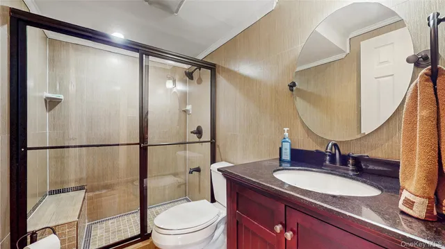 a bedroom with a bed and furniture