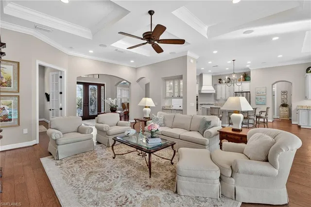 a living room with furniture