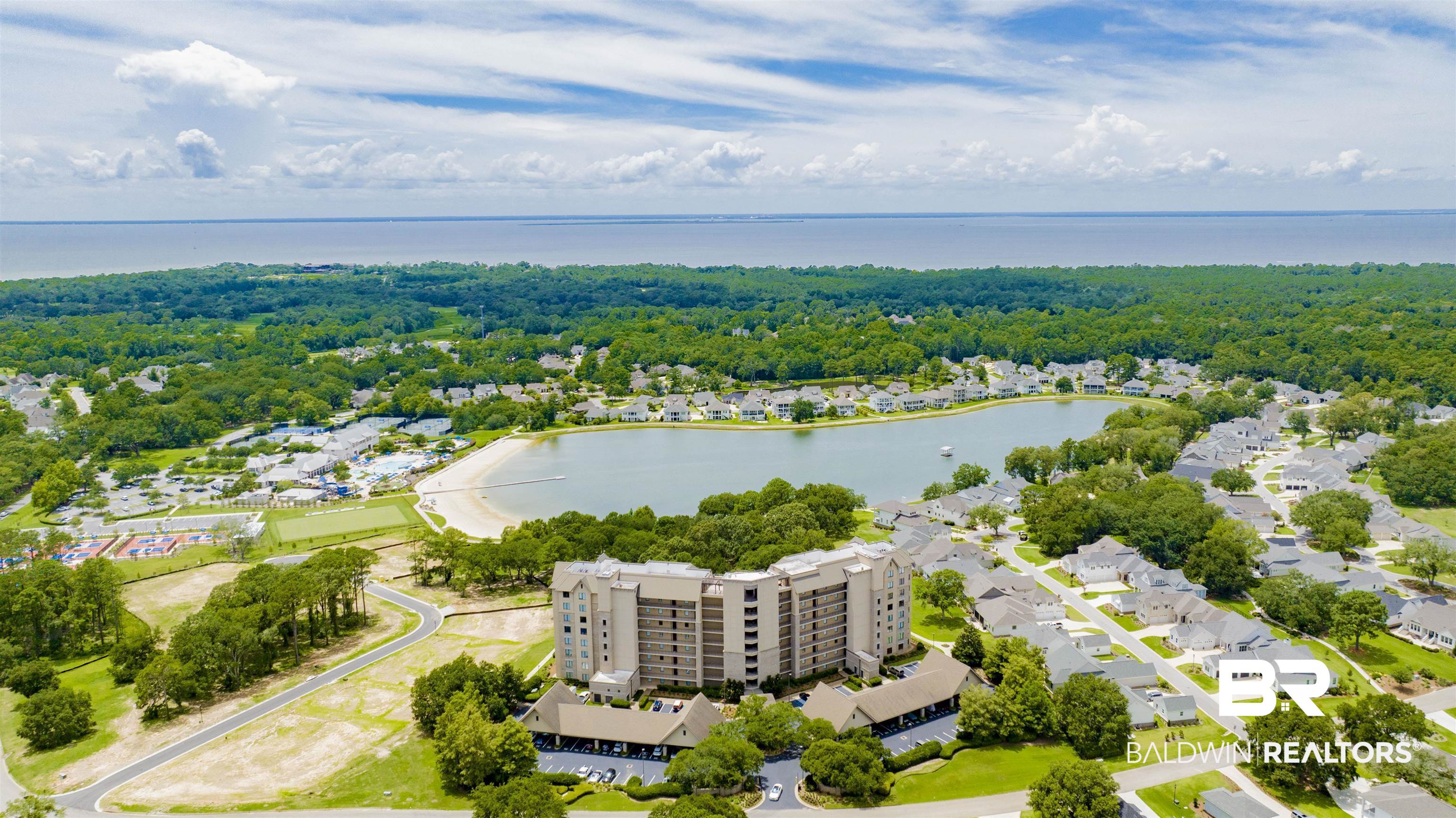 18269 Colony Drive, Unit 601 Fairhope, AL 36532 - Photo 36 of 47 Birds eye view of property featuring a water view
