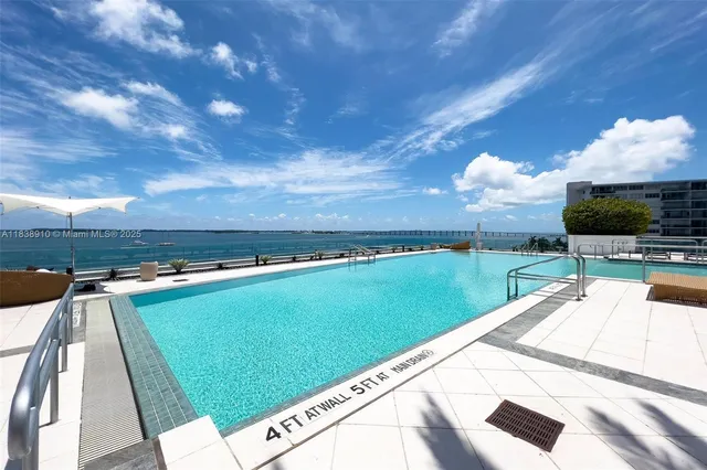 a view of a swimming pool with a yard