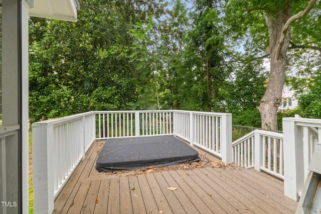 a view of a wooden deck