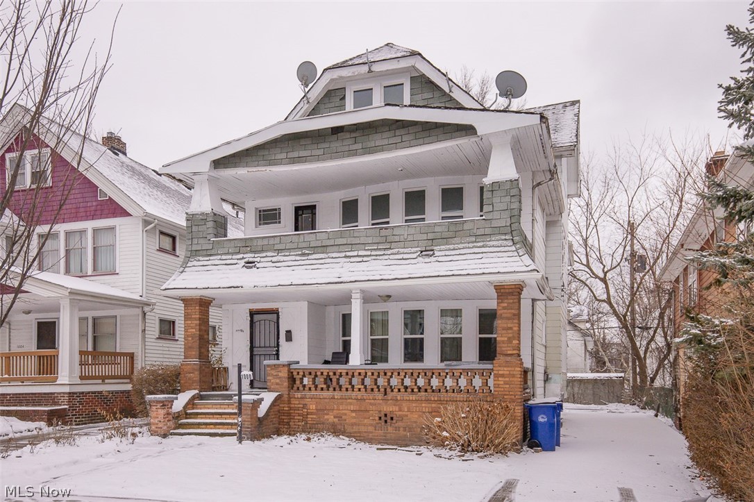 View of front of house featuring covered porch