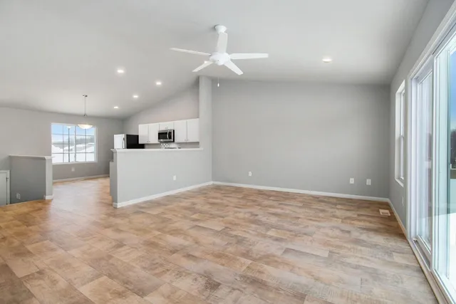 a view of a kitchen with a sink