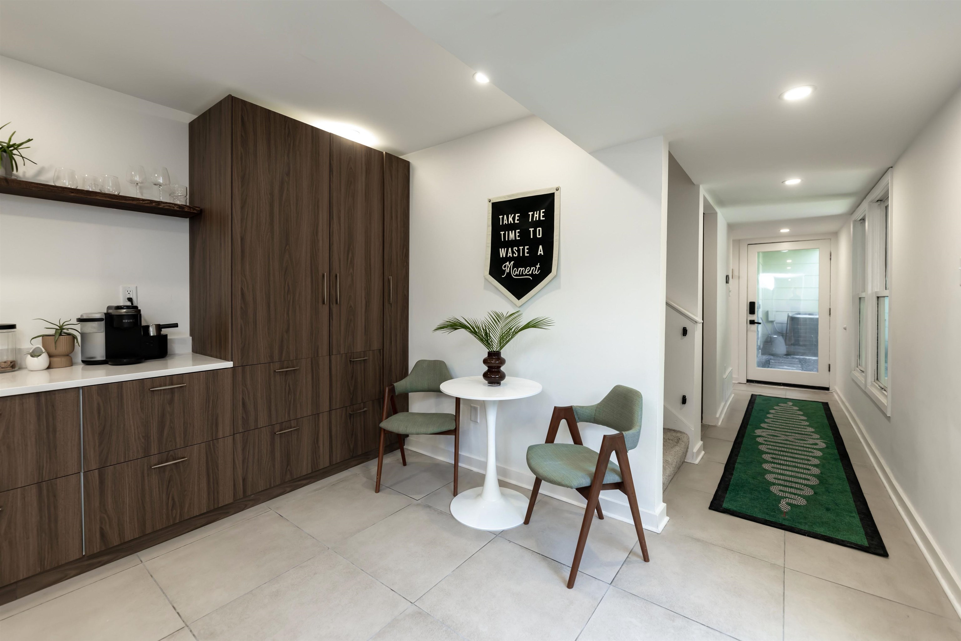 8461 Rothchild Road, Unit 37 Germantown, TN 38139 - Photo 8 of 28 Renovated kitchen with open shelves, slate appliances, walnut look modern cabinets, and recessed lighting