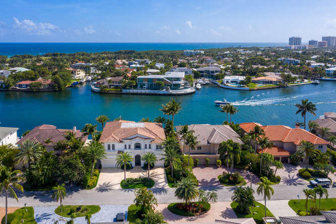 620 Golden Harbour Drive Boca Raton, FL 33432 - Photo 10 of 45 an aerial view of ocean and residential houses with outdoor space