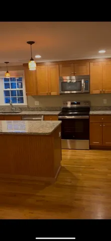 a view of a kitchen counter top space