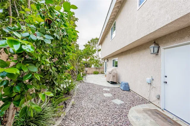 a house view with a backyard