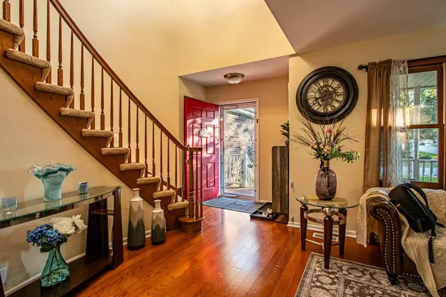 a living room with furniture