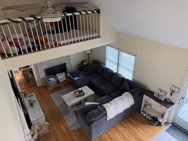 a living room with furniture