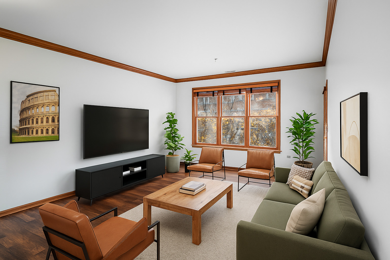 10 Ford Street, Unit 103 Geneva, IL 60134 - Photo 5 of 7 a living room with furniture and a flat screen tv