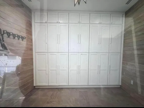 a view of a wooden door