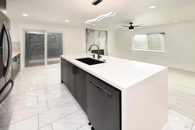 a bathroom with a sink and a vanity