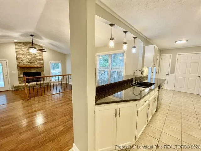 a view of a livingroom with a chandelier