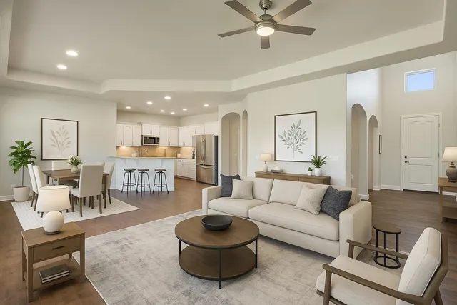 a view of a living room and front door