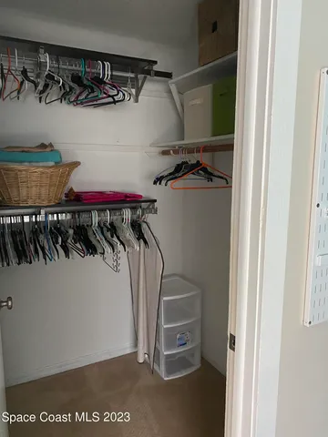 a close view of walk in closet