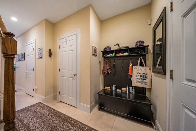 a view of a hallway with elevator