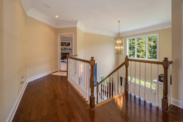 a view of hallway with stairs