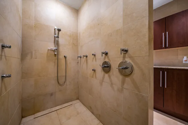 a bathroom with a shower