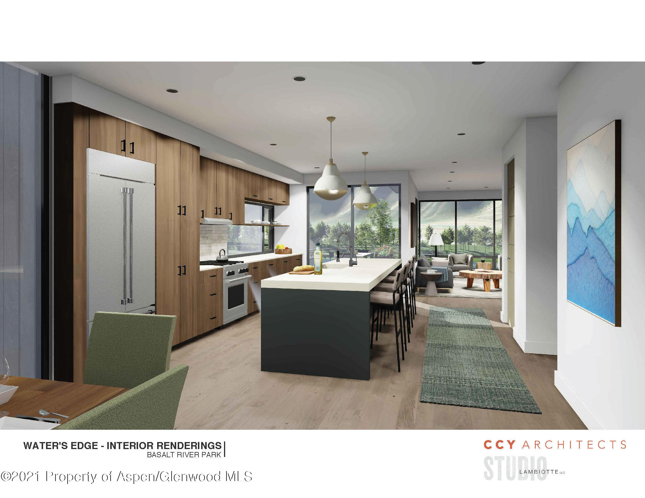 22852 Two Rivers Road, Unit R2 Basalt, CO 81621 - Photo 7 of 12 a living room with stainless steel appliances kitchen island granite countertop furniture and a view of kitchen