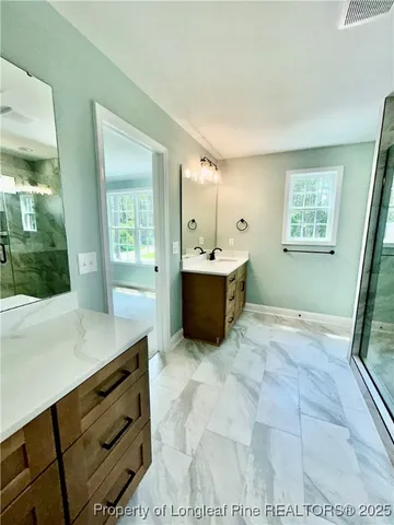 a bathroom with a shower