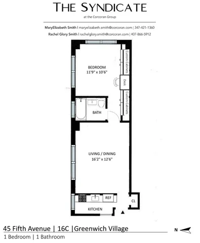 $949,000 | 45 5th Avenue, Unit 16C | Greenwich Village