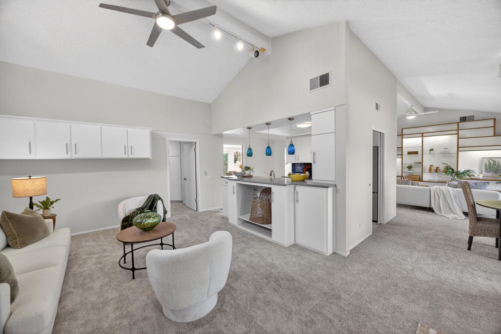 5033 El Cemonte Avenue Davis, CA 95618 - Photo 25 of 76 a living room with furniture and kitchen view