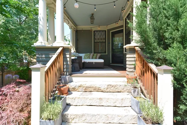 a view of a house with a large windows