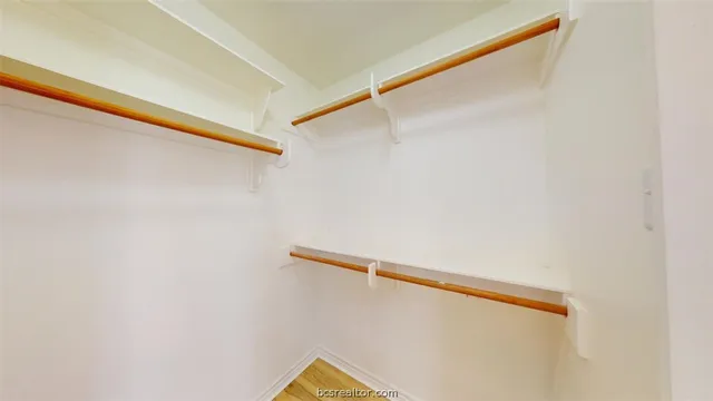 a view of small space with racks on the wall