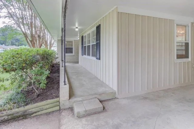 a view of an entryway with a window