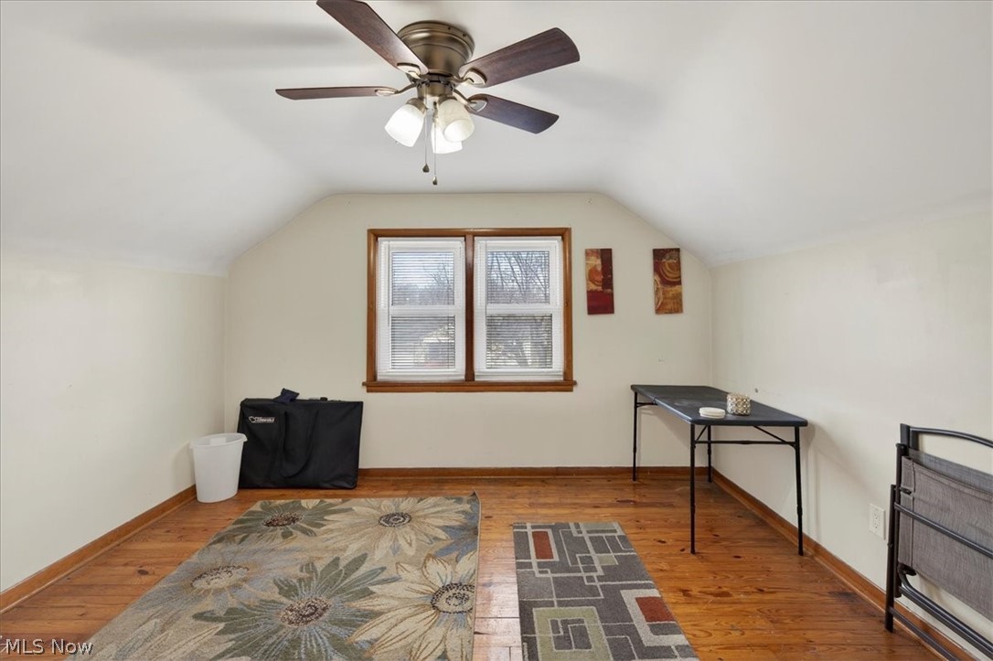 17282 McCracken Road Maple Heights, OH 44137 - Photo 12 of 26 Bedroom on second floor with wood-type flooring and a ceiling fan