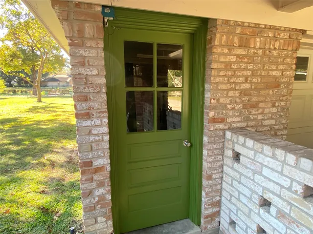a view of a lake with a table and a table