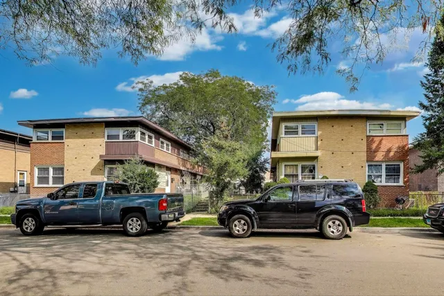 a car parked in front of a house