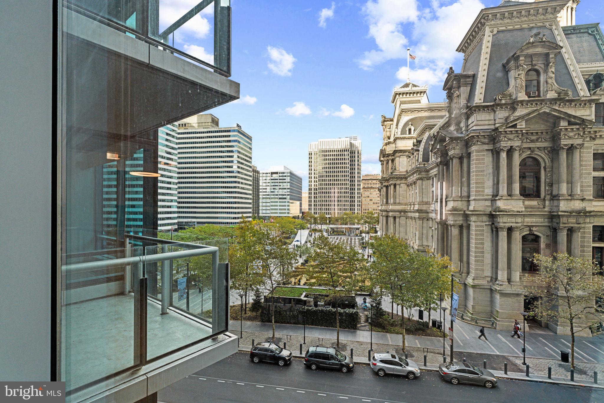 1414 South Penn Square, Unit 5B Philadelphia, PA 19102 - Photo 5 of 38 Private Balcony overlooking Iconic City Hall