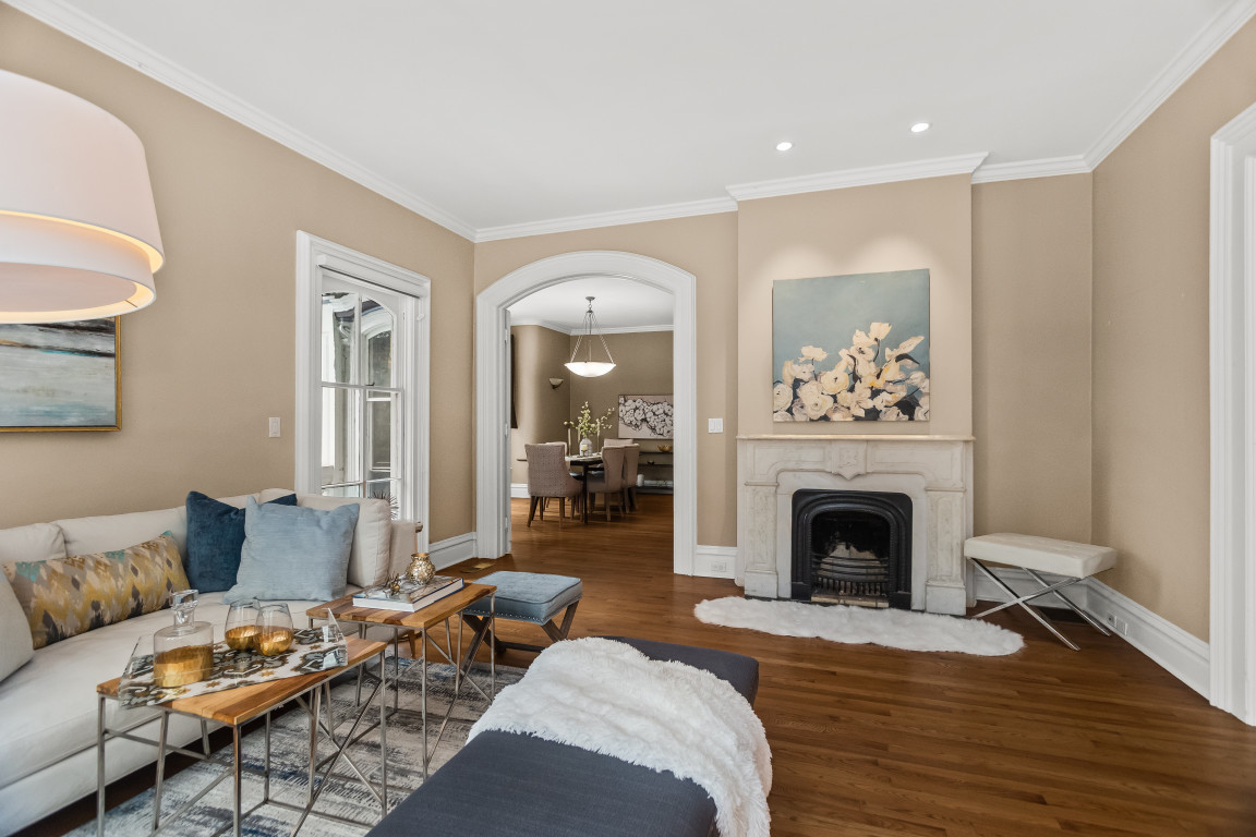 2236 Ridge Avenue Evanston, IL 60201 - Photo 7 of 68 a living room with furniture and a fireplace