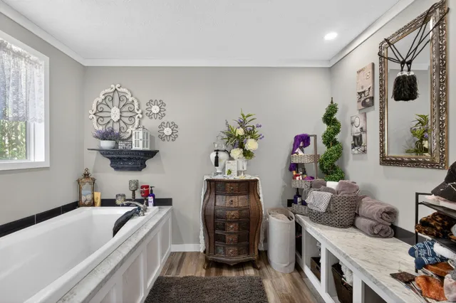 a room with furniture and decor