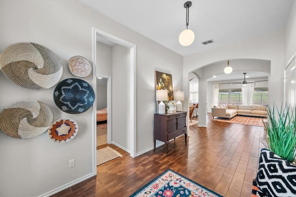7224 Prestwick Terrace Benbrook, TX 76126 - Photo 8 of 39 a view of living room with furniture and wooden floor
