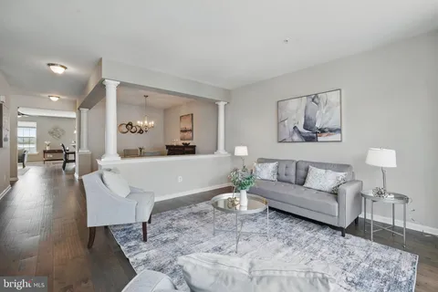 a living room with furniture and a couch