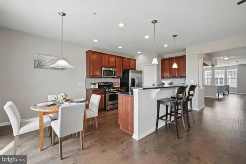 a view of a dining area with furniture