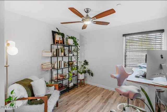 a living room with furniture