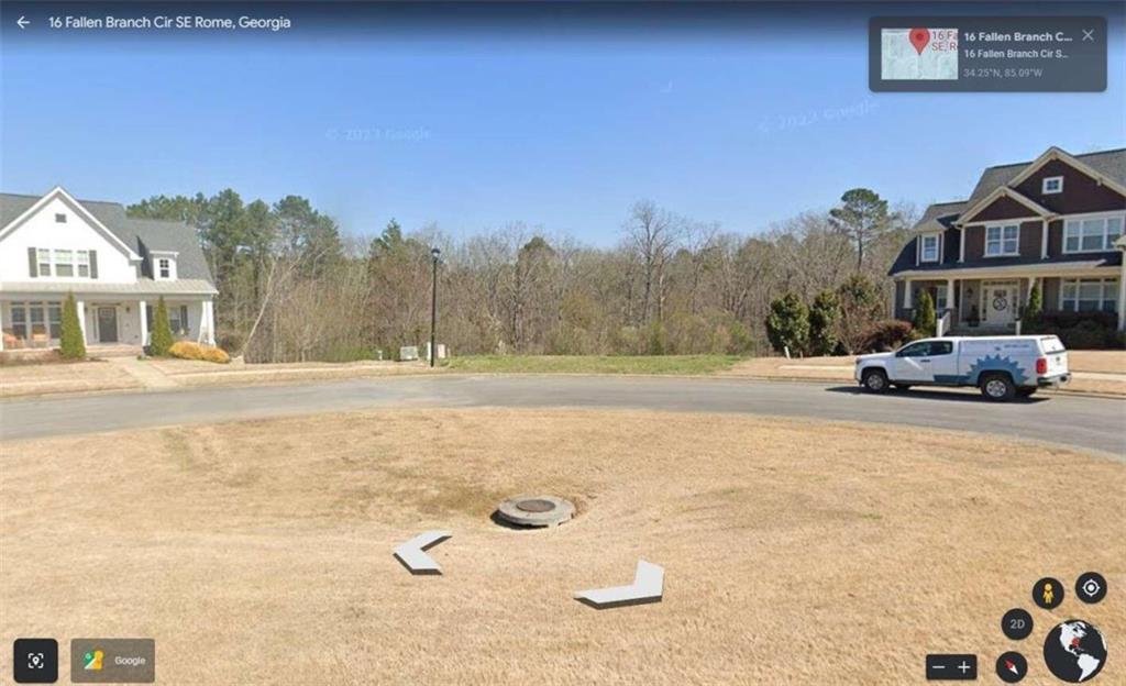 a view of a street with houses
