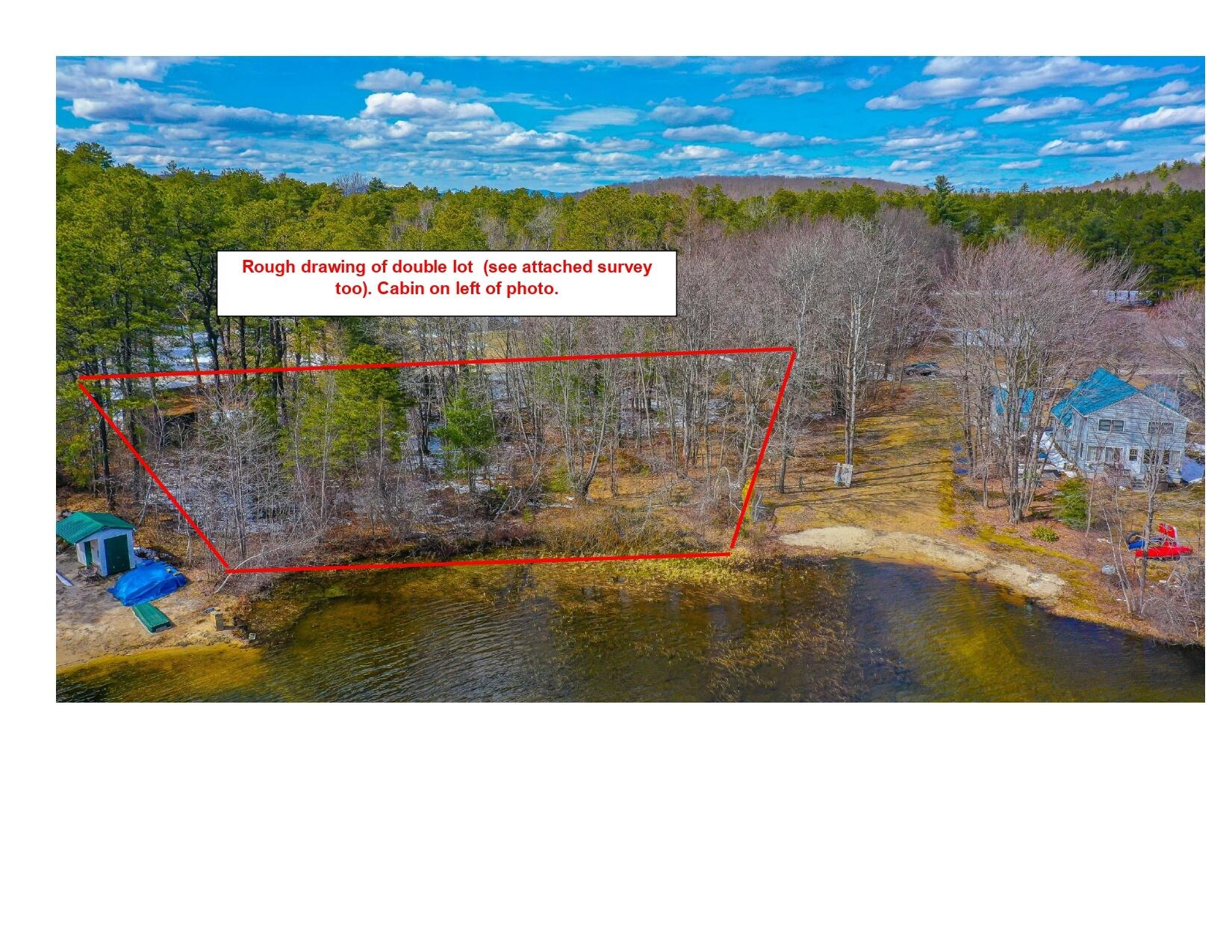 Waterfront on left & sandy beach at ROW