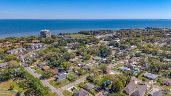 an aerial view of a house
