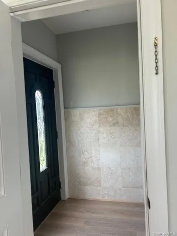 a view of wooden door