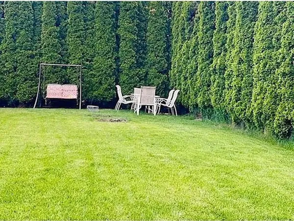 a view of a green yard